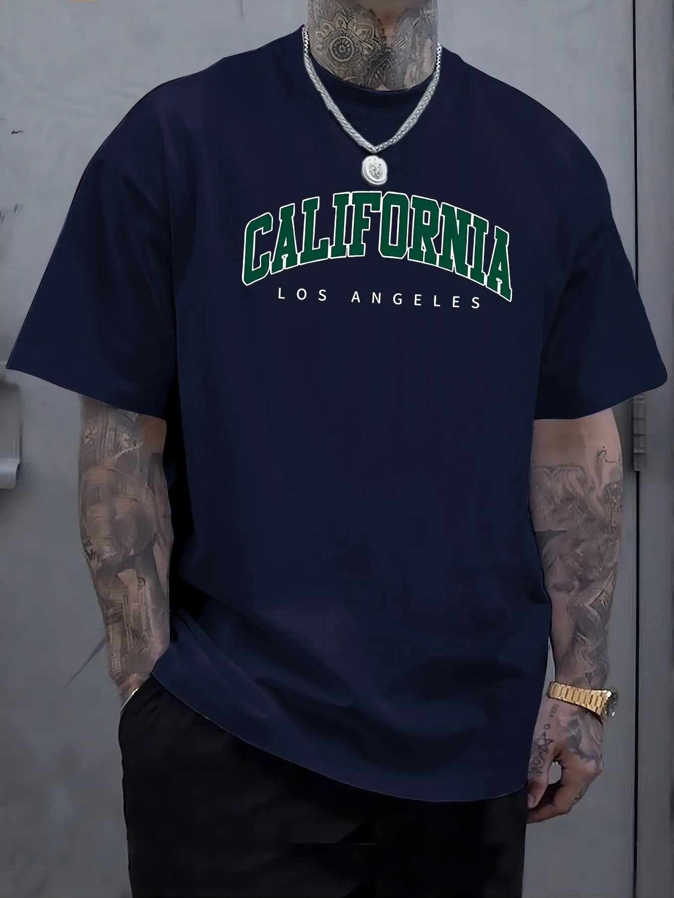 Men Cotton California Graphic Casual Short Sleeve T Shirt