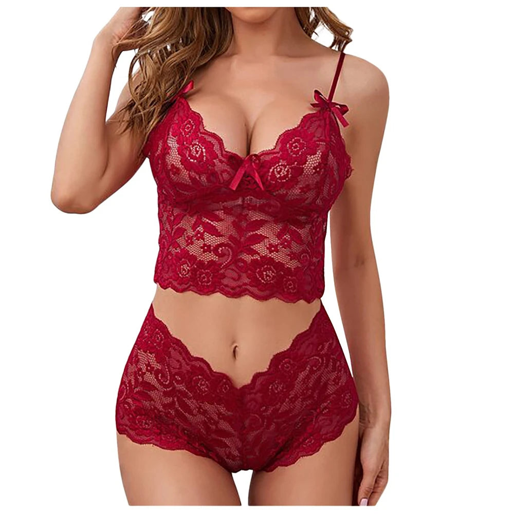 Lace Halter Bodysuit Lingerie for Women