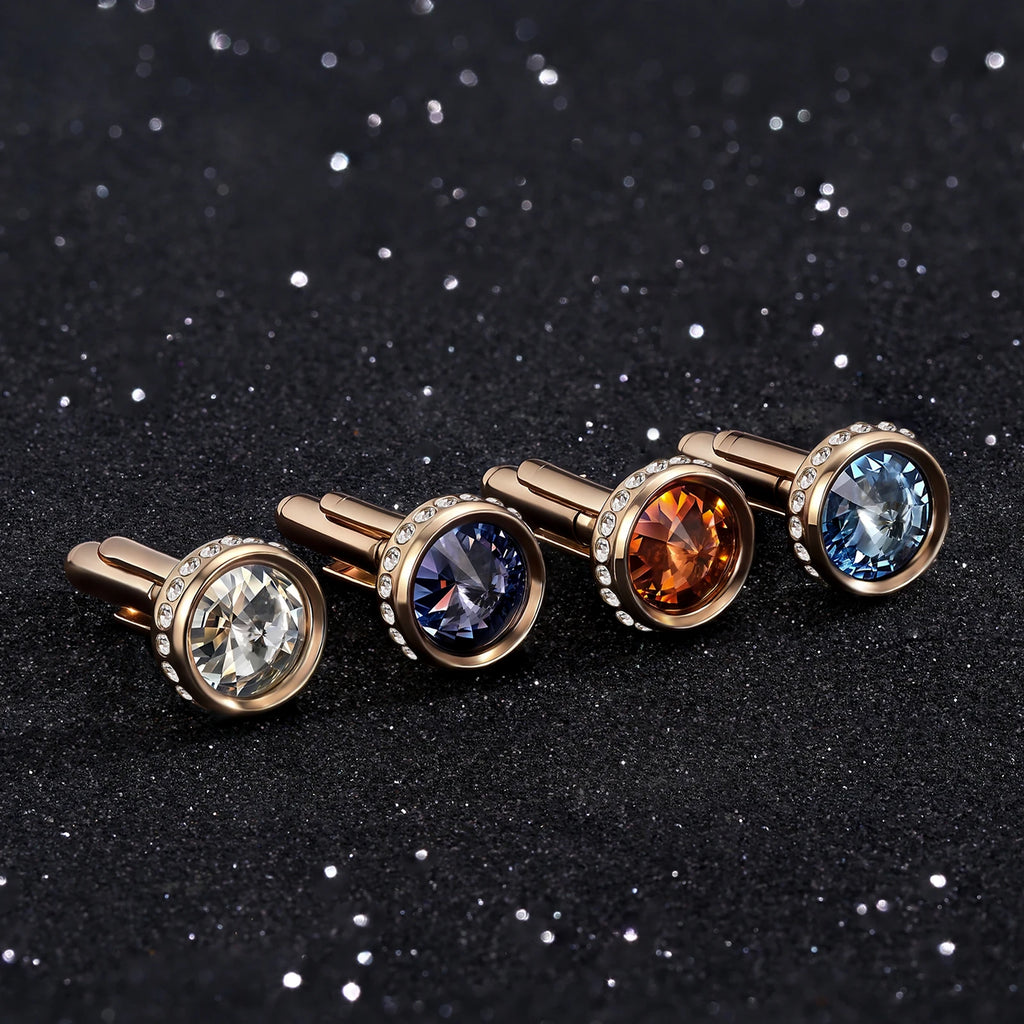 Men Crystal Formal Cufflinks