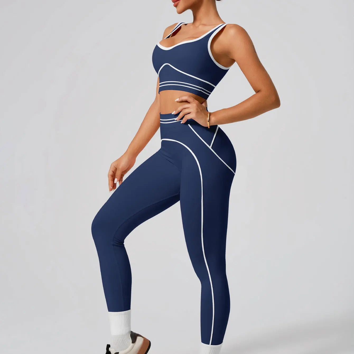 Women Seamless Yoga Set Sports Bra and High Waist Leggings Fitness Outfit
