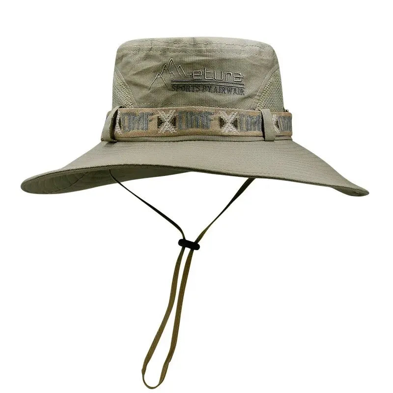Men Wide Brim UV Protection Bucket Hat