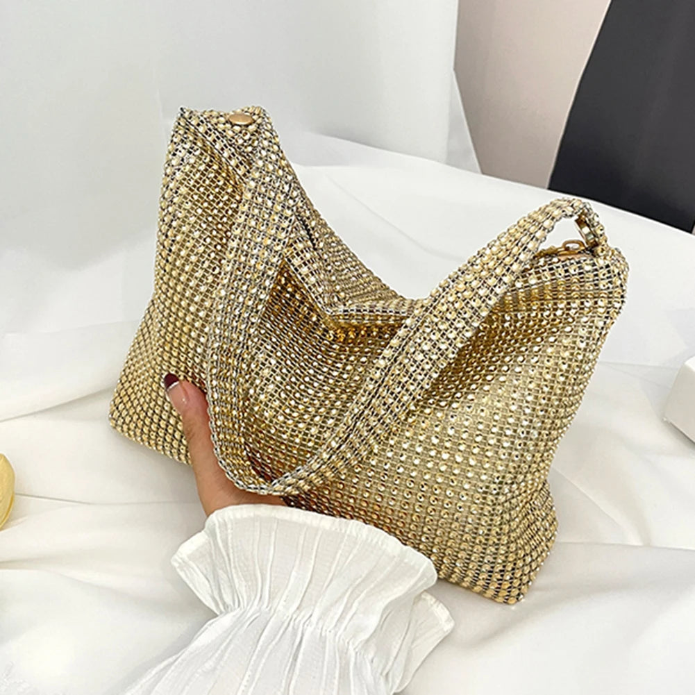 Glitter Rhinestone Evening Clutch Shoulder Bag for Women
