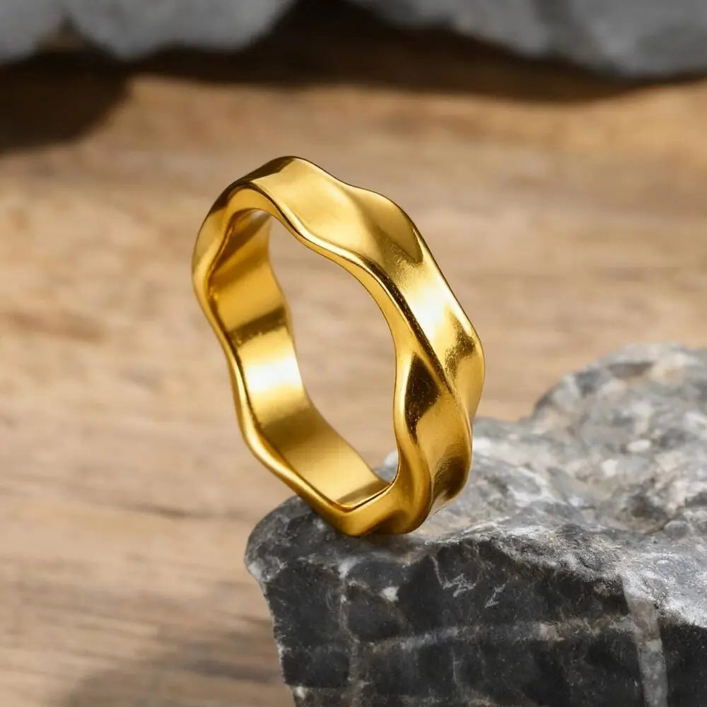 Men Vnox Twisted Stainless Steel Mobius Ring