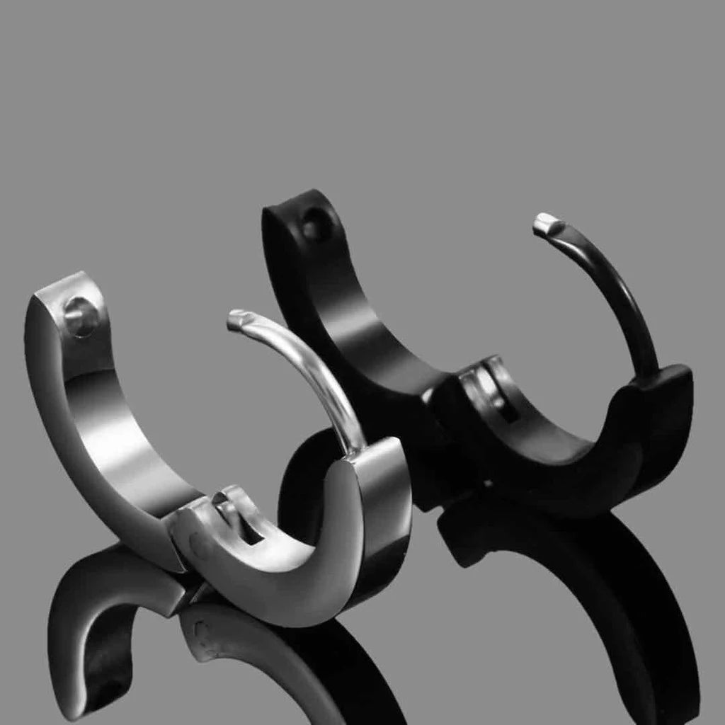 Men Stainless Steel Punk Hoop Earrings