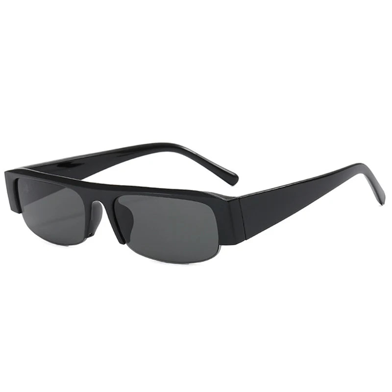 Women Small Rectangle Half Frame UV400 Sunglasses