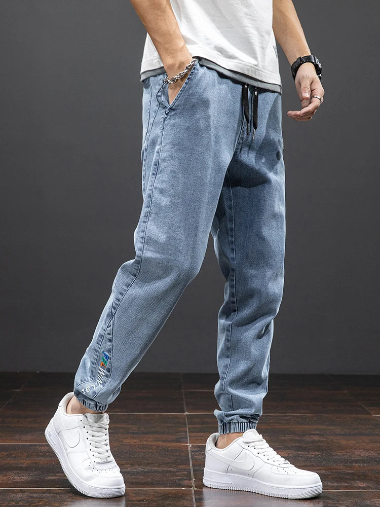 Men Baggy Cargo Denim Jogger Pants