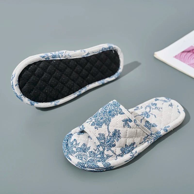 Women Soft Cotton Floral Home Slippers