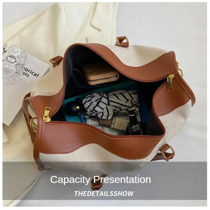 Large Capacity Canvas Travel Tote Bag for Women