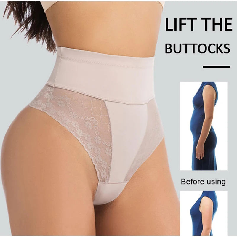 High Waist Tummy Control Butt Lifter Shapewear Thong for Women