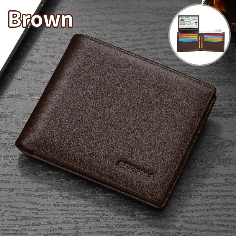 Genuine Leather Large Capacity Ultra Thin Wallet for Men