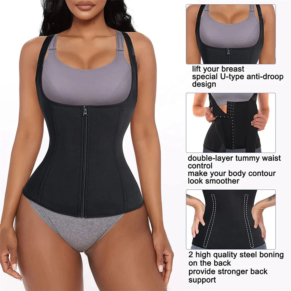 Zipper Waist Trainer Tank Top Body Shaper for Women