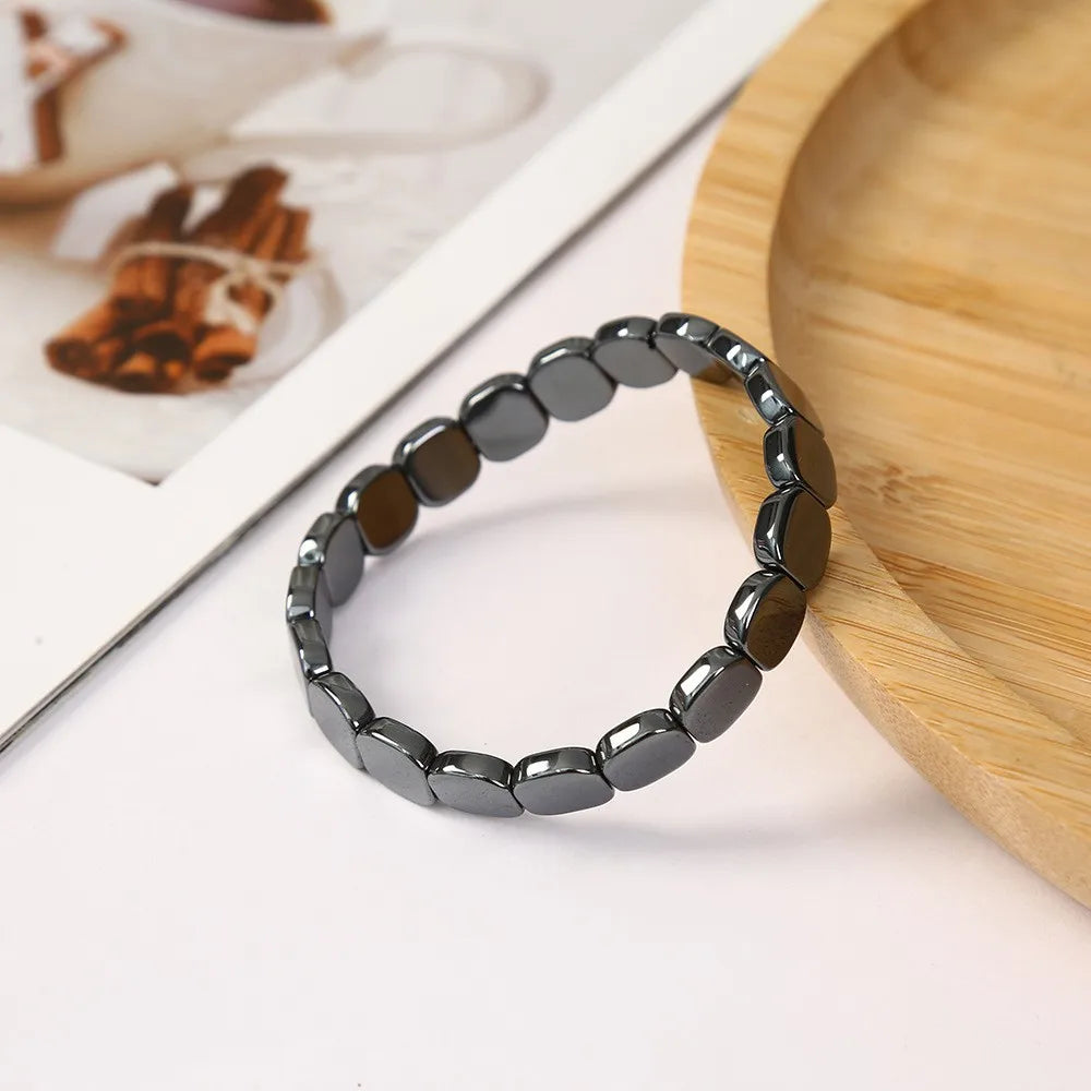 Men Natural Hematite Stone Beaded Bracelet