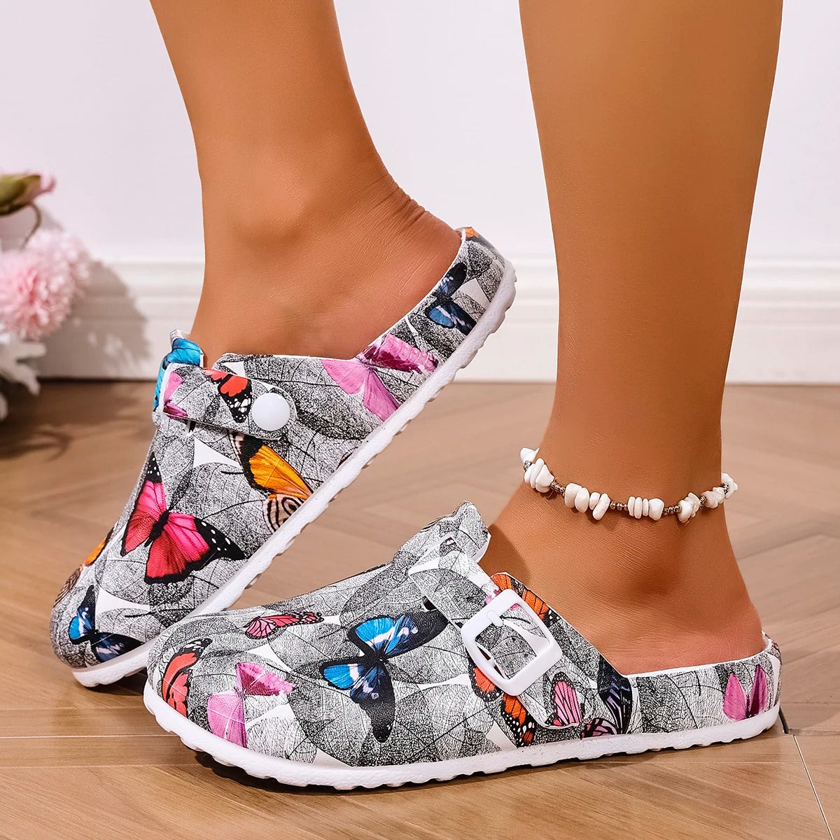 Women Butterfly Wedge Flat Slippers