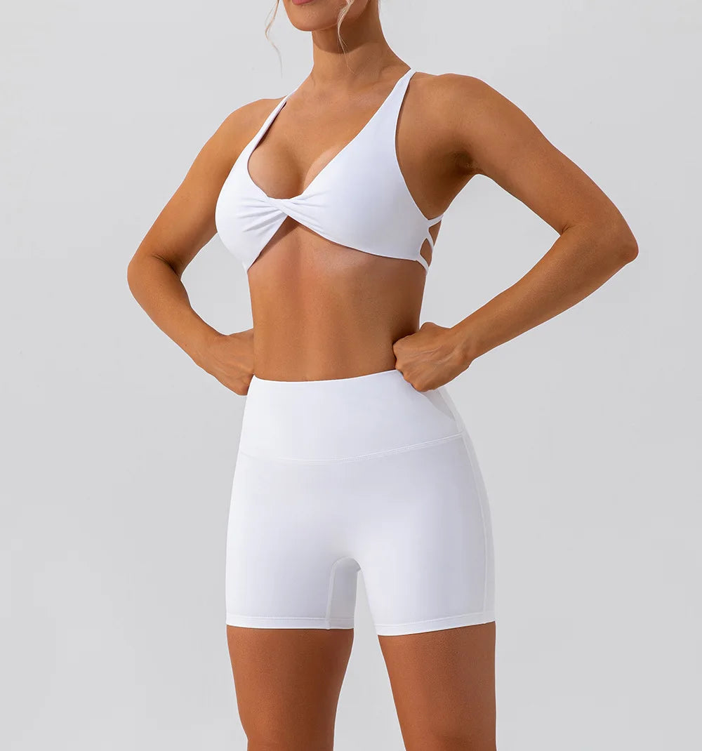 Women Crease Sports Bra Breathable Yoga Fitness Top