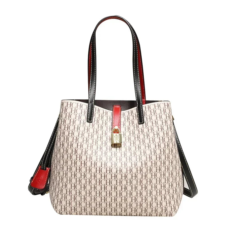 Large Capacity PU Crossbody Handbag with Letter Print for Women