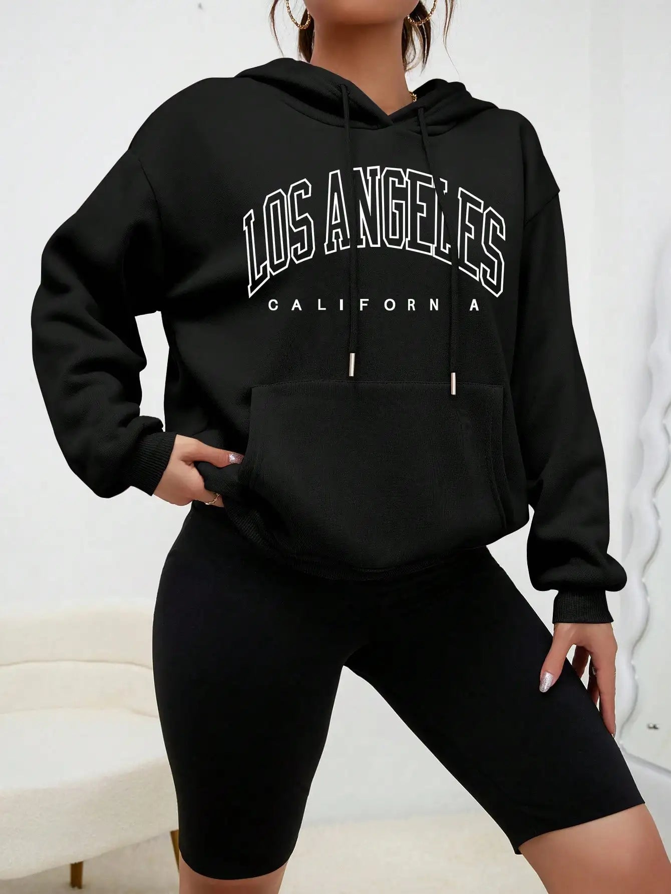 Women Los Angeles Graphic Hoodie Activewear Sweatshirt