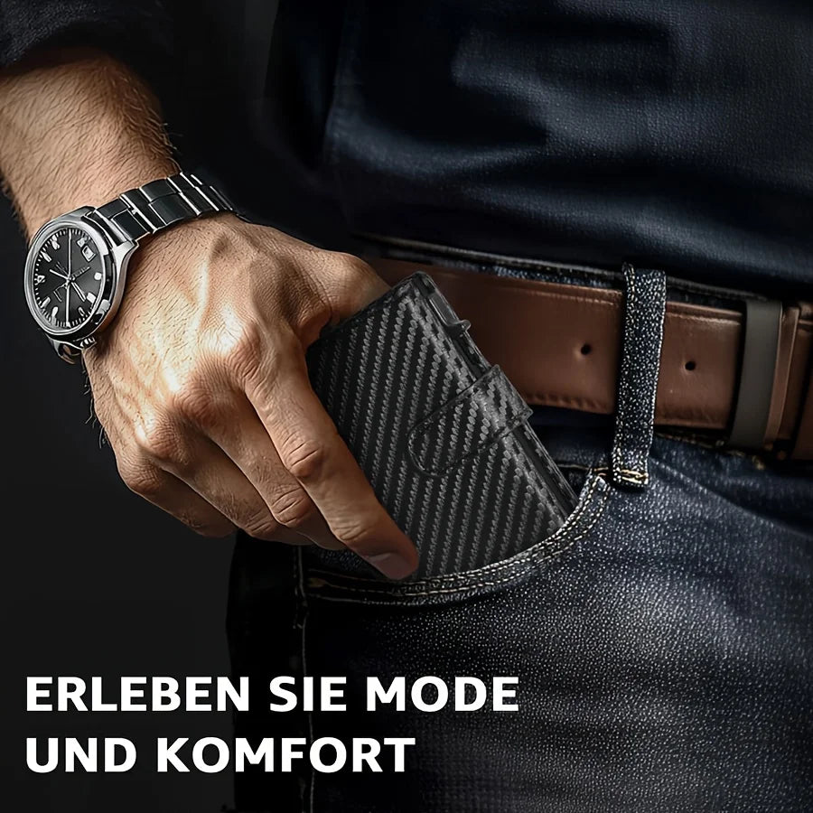 Slim RFID Protection Wallet with Coin Pocket for Men