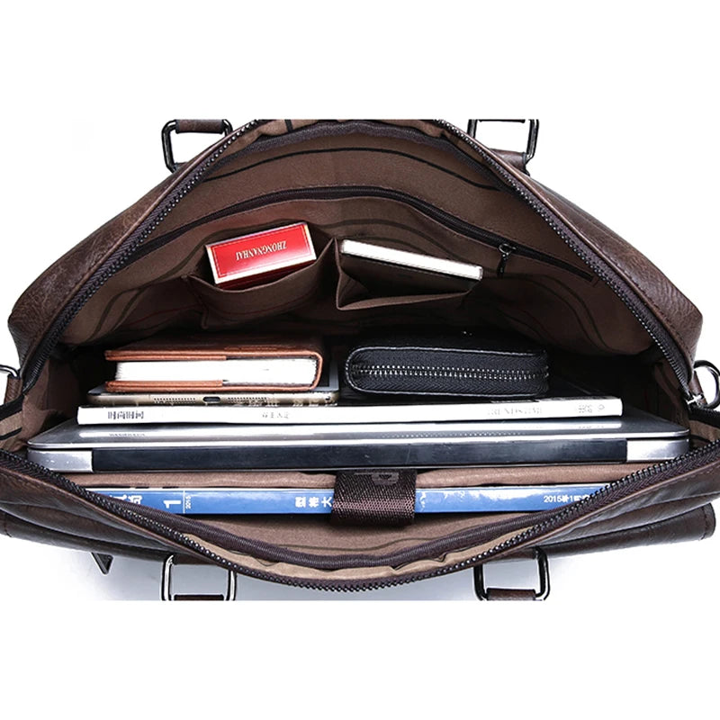 Waterproof Minimalist Business Laptop Briefcase Shoulder Bag for Men