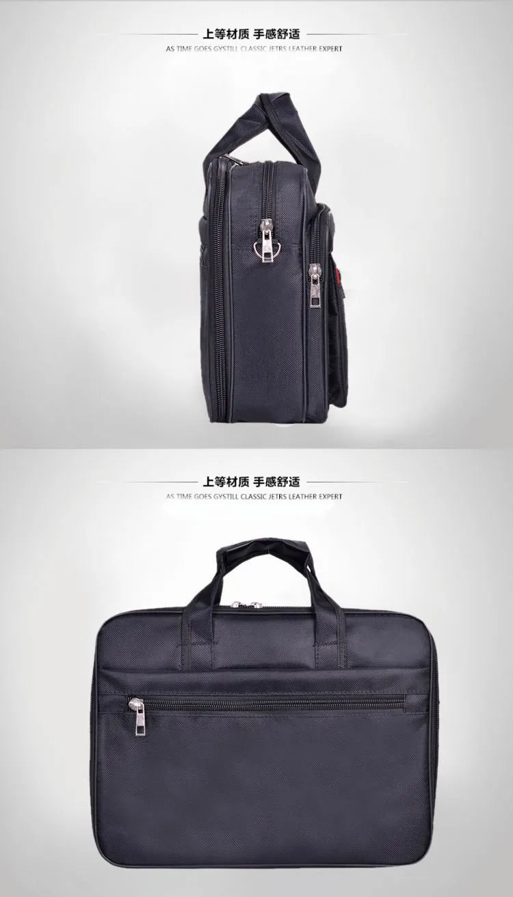 Large Capacity Business Briefcase Shoulder Bag for Men with Multiple Pockets