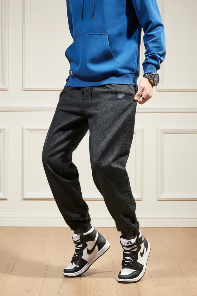 Men Plus Size Denim Cargo Jogger Jeans
