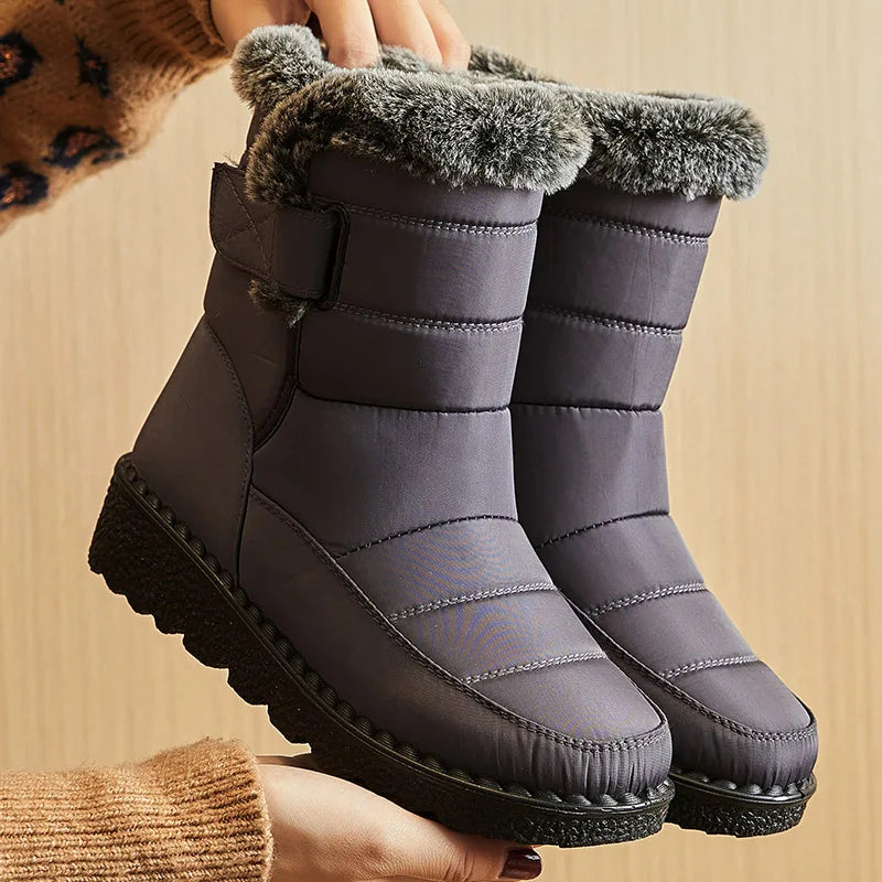Women Fur Lined Waterproof Winter Boots