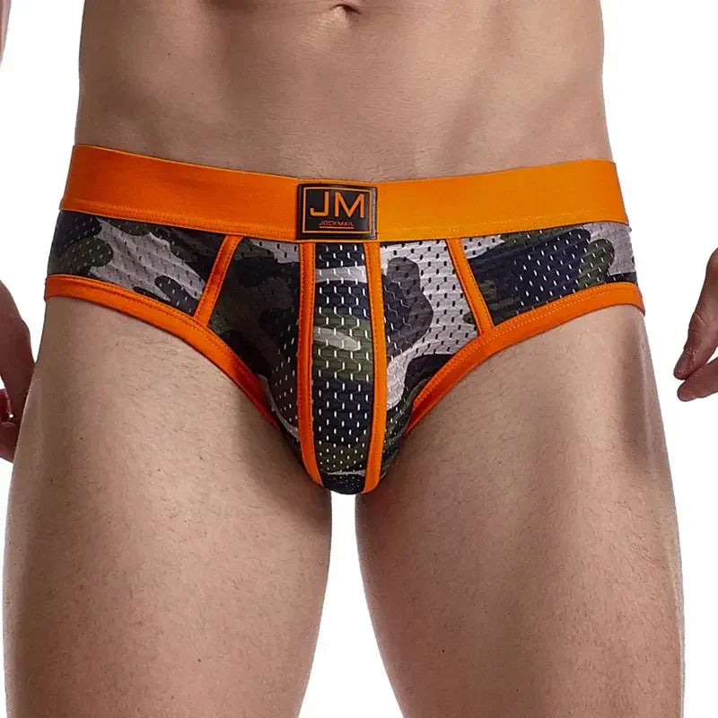 Low Rise Mesh Camouflage Underwear for Men