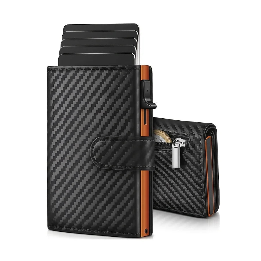 Slim RFID Protection Wallet with Coin Pocket for Men