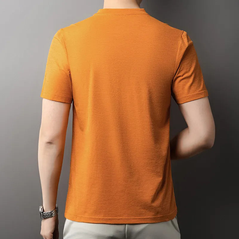 Men Korean V Neck Short Sleeve T Shirt Casual Summer Top