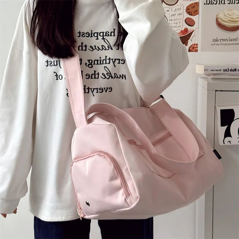 Large Canvas Crossbody Travel Tote Bag for Women