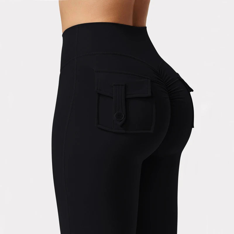 Women Wide Leg Yoga Leggings High Stretch with Pockets Fitness Pants