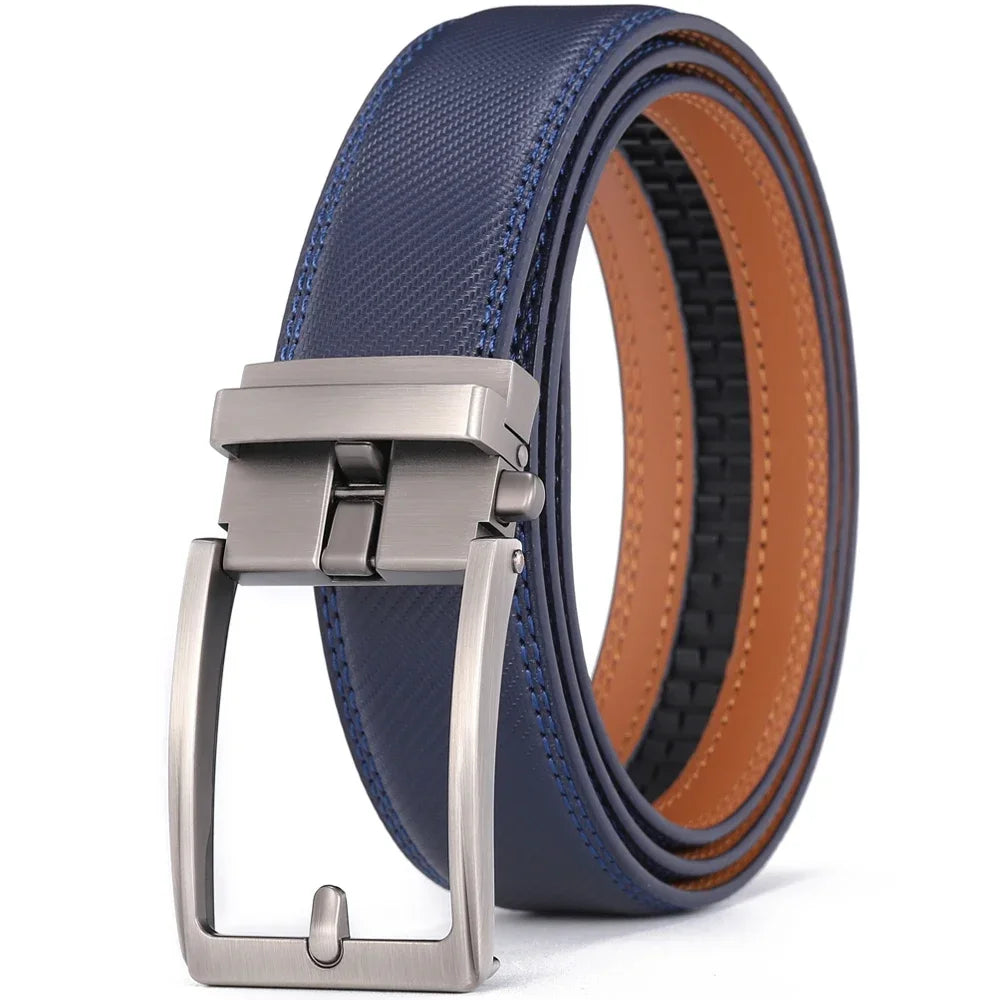 Men Luxury Genuine Leather Automatic Buckle Belt