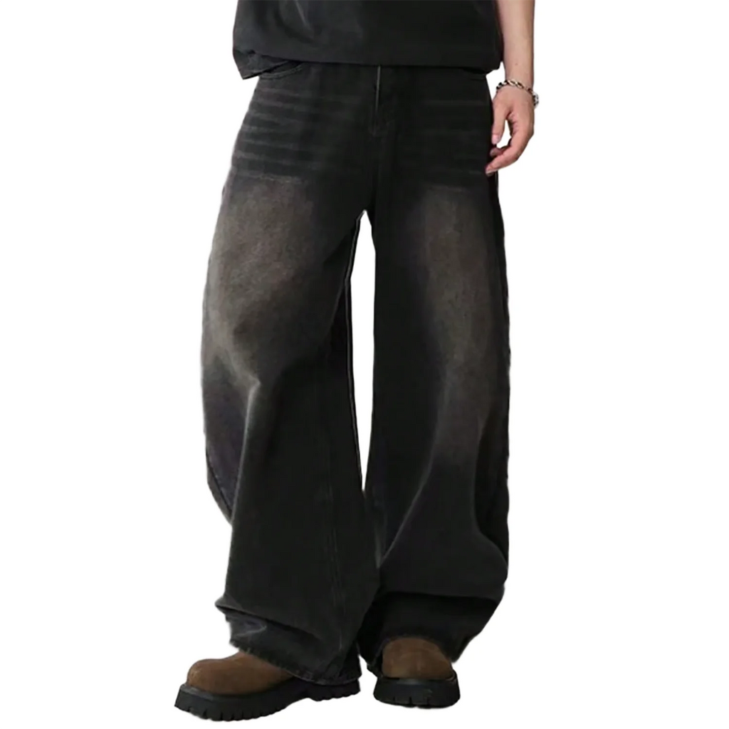 Men Korean Loose Wide Leg Jeans