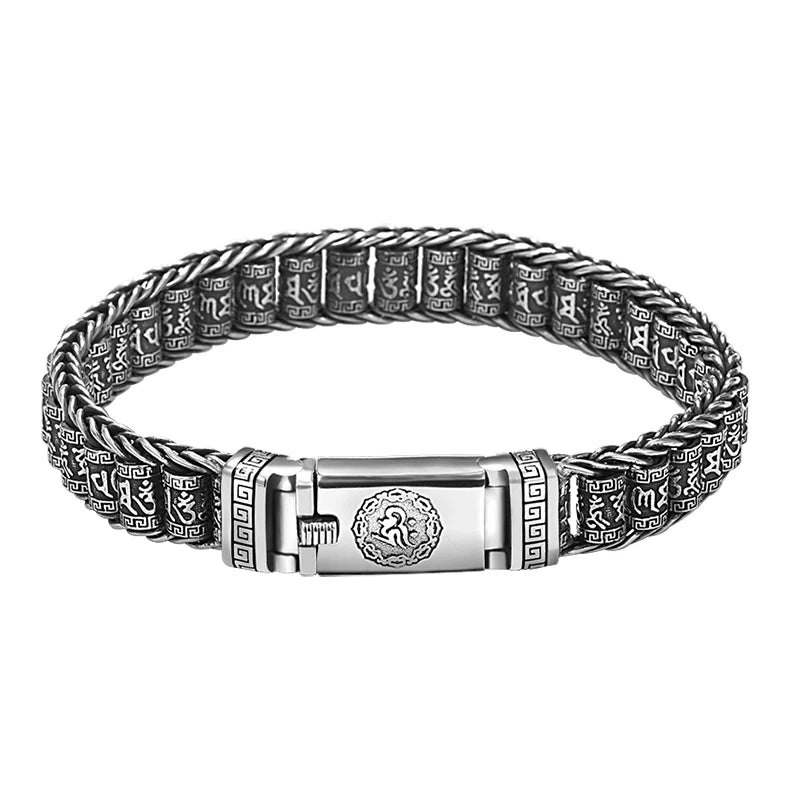 Men Handmade Creative Buddhist Scripture Bracelet