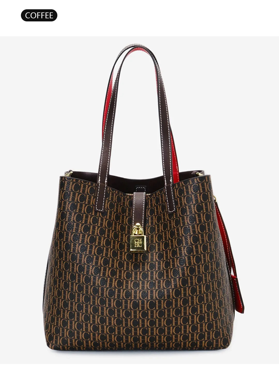 Large Capacity PU Crossbody Handbag with Letter Print for Women