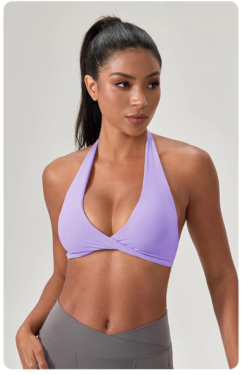 Women Halter Stylish Neck Sports Bra