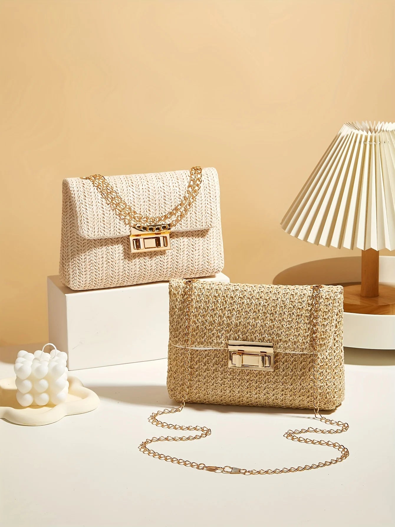 Woven Straw Shoulder Crossbody Bag for Women