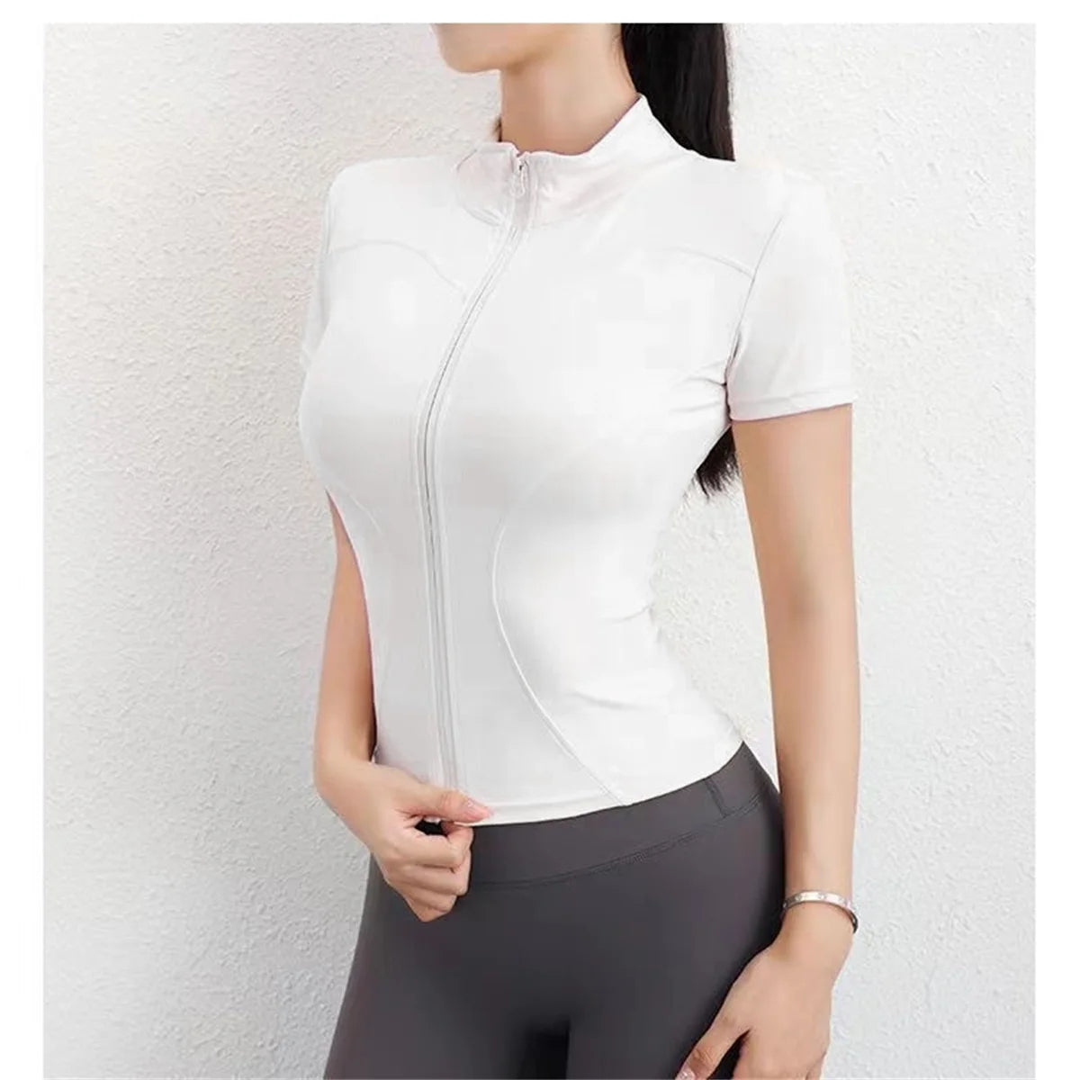 Women Short Sleeve Sports Front Running Top