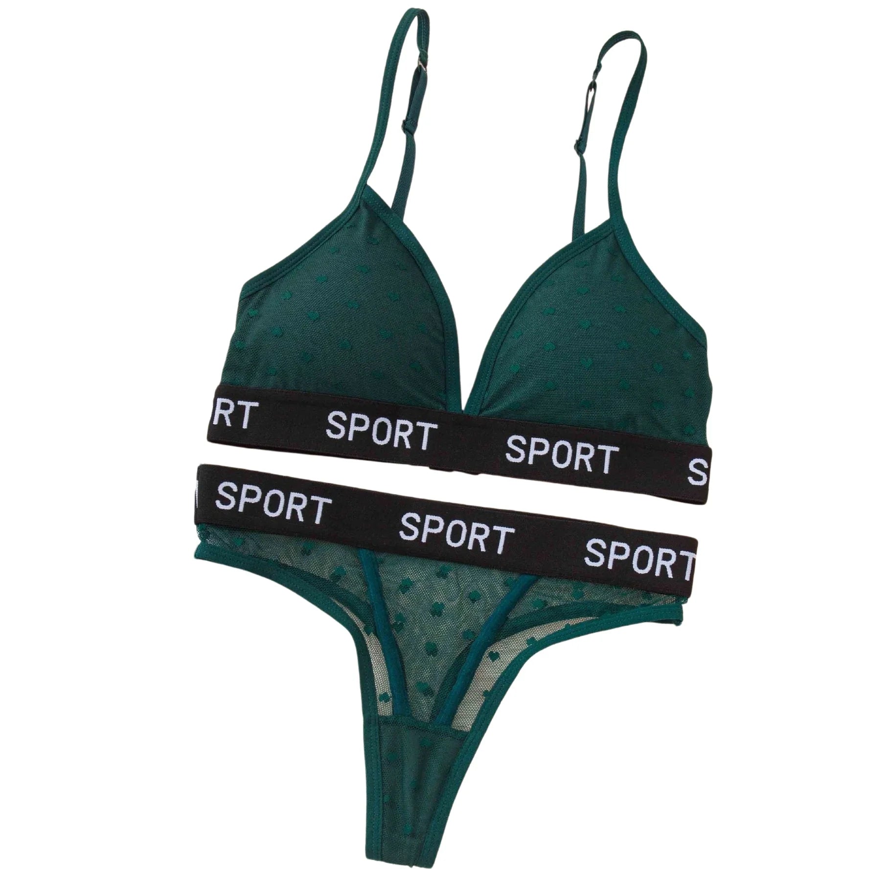 Sheer Lace Bralette and Thong Set for Women
