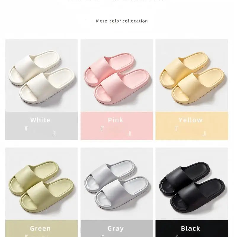 Men's Classy  Slippers for Women's Home Use Thick-Soled Indoor Summer Bread Sandals for Men's Couples Bathroom Bathing Non-Slip Slippers