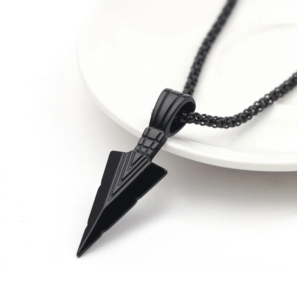Men Arrow Pendant Long Chain Necklace