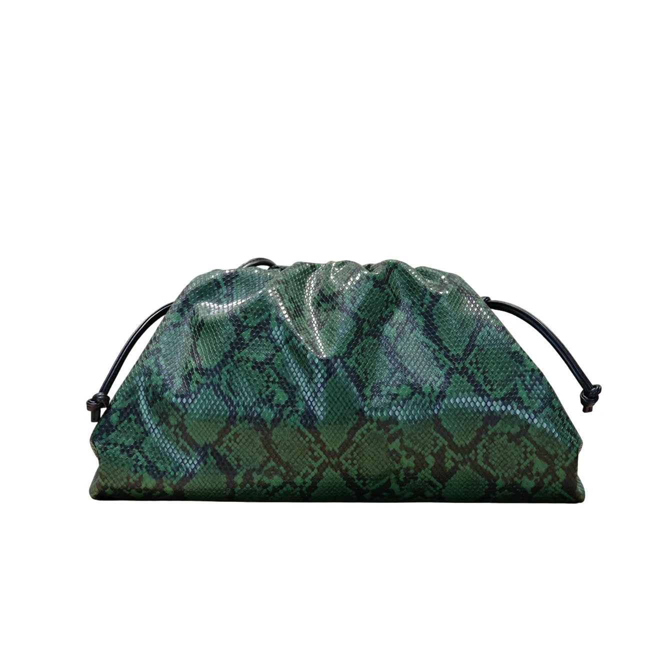Ruched Snake Pattern Cloud Shoulder Bag for Women