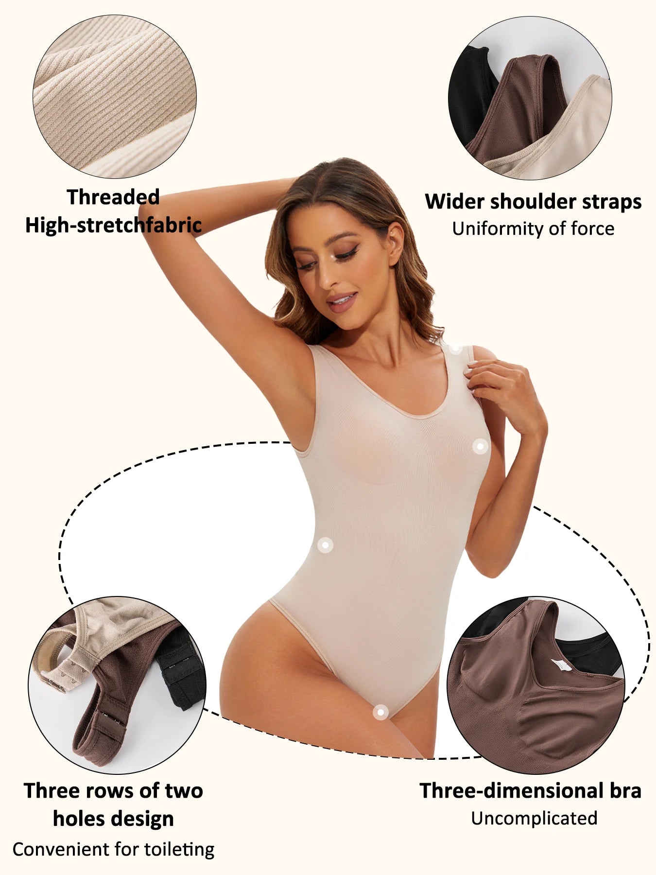 Seamless Tummy Control Shapewear Bodysuit for Women