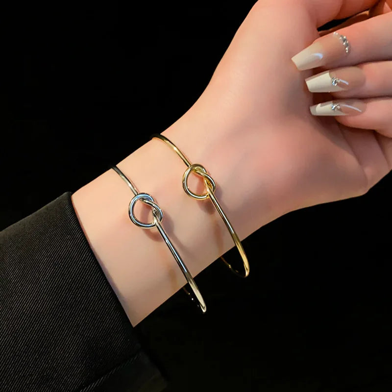 Stainless Steel Woven Twist Vintage Bracelet Streetwear Jewelry