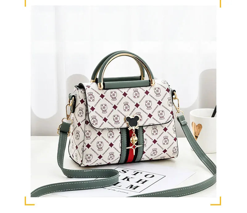 Luxury Monogram Leather Shoulder Tote Bag for Women
