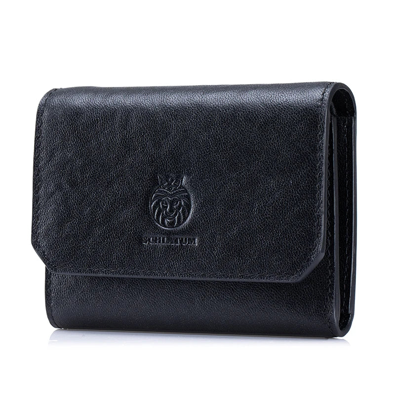 Genuine Leather RFID Tri Fold Wallet for Men with Coin Pocket