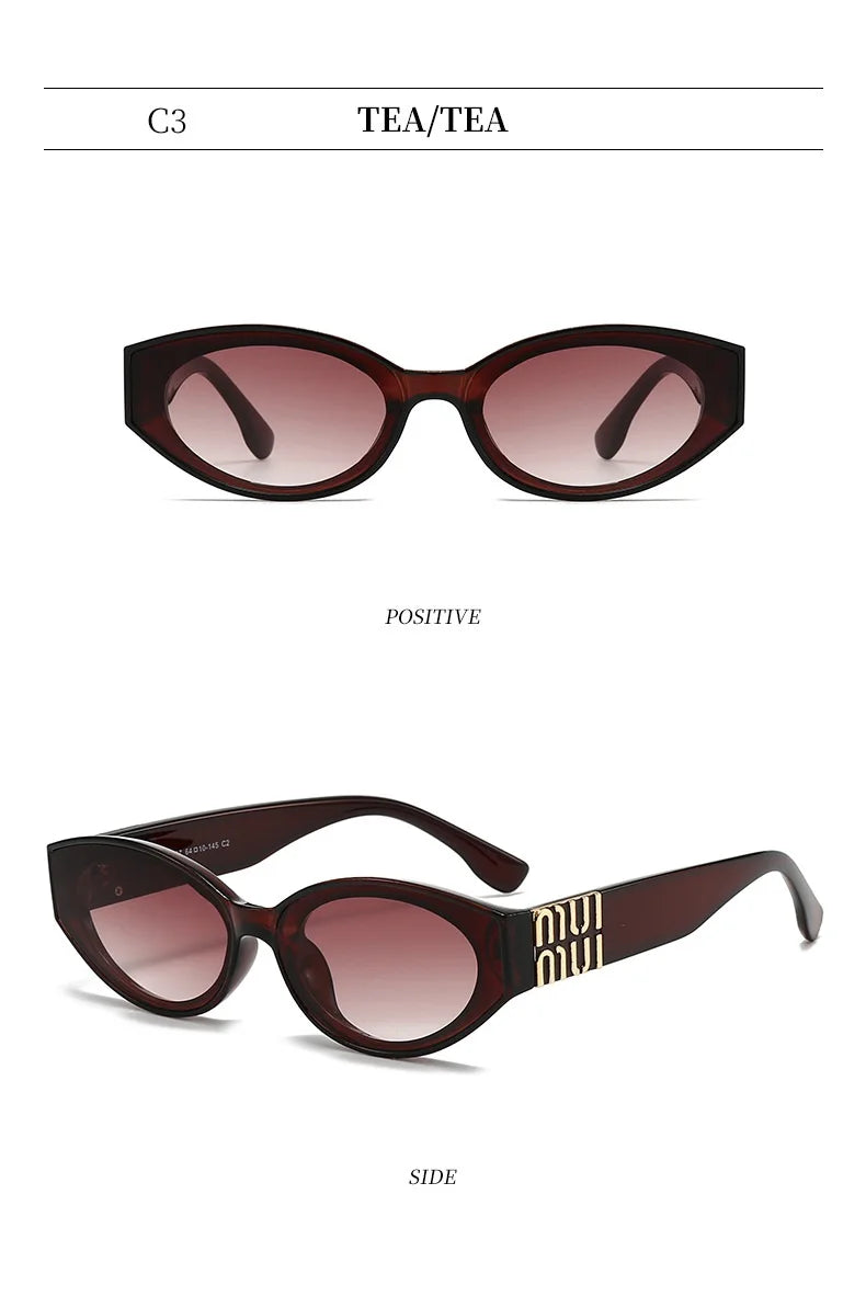 Women Luxury Oval UV400 Fashion Sunglasses Shades