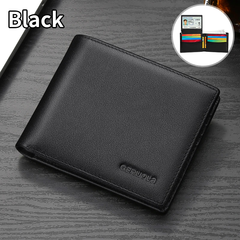 Genuine Leather Large Capacity Ultra Thin Wallet for Men