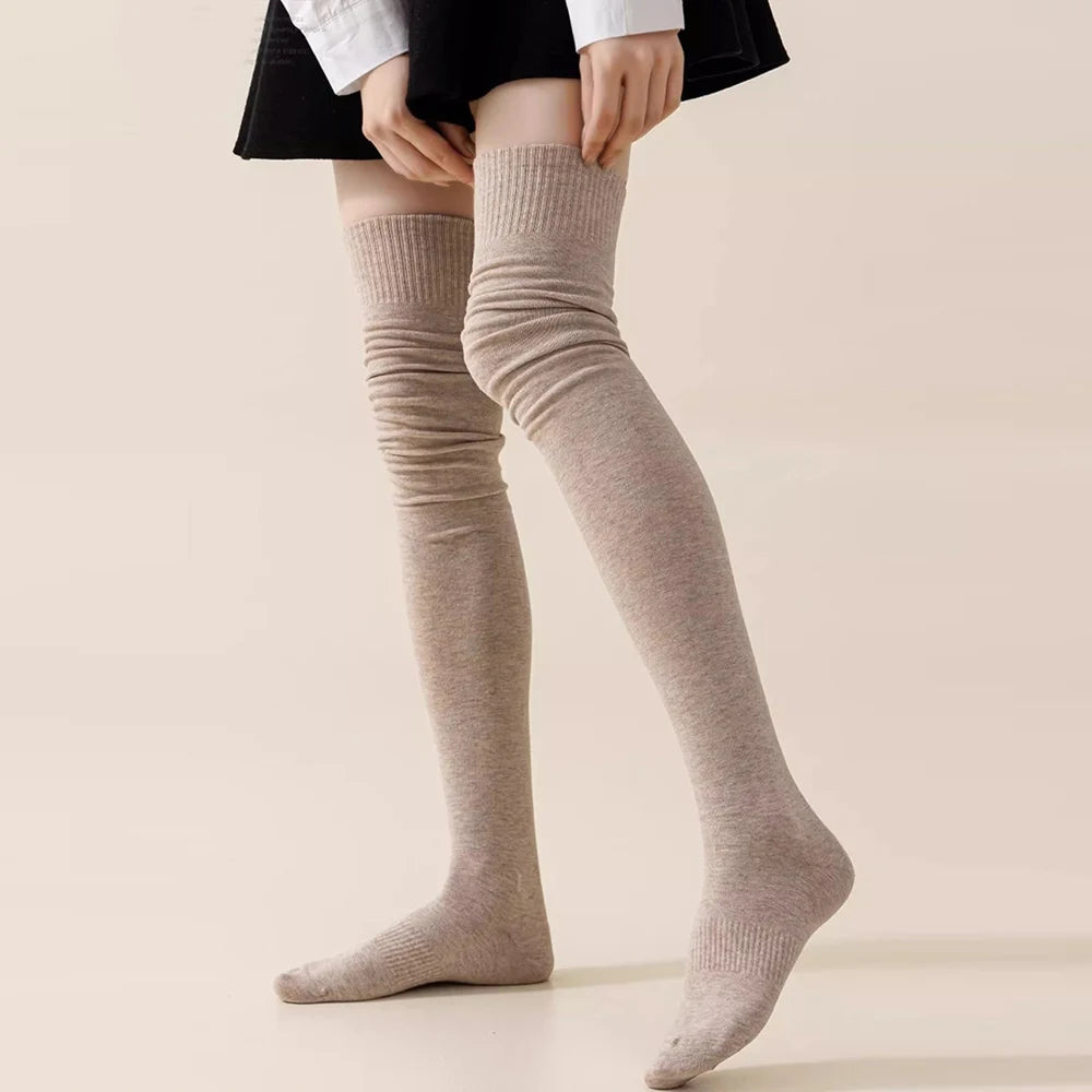 Winter Thigh High Socks for Women Long Velvet Over The Knee Socks