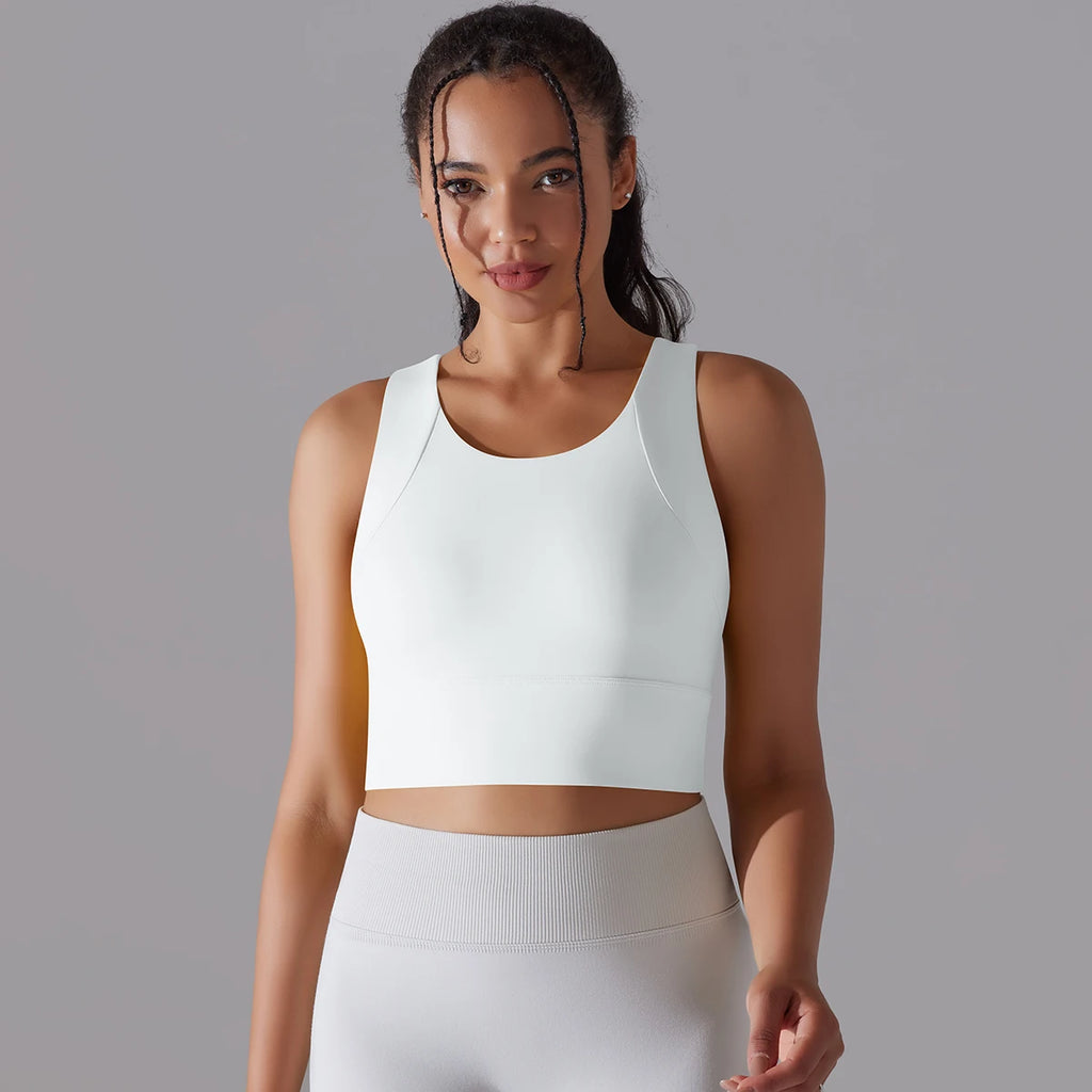 Women Nylon Sports Elastic Crop Top