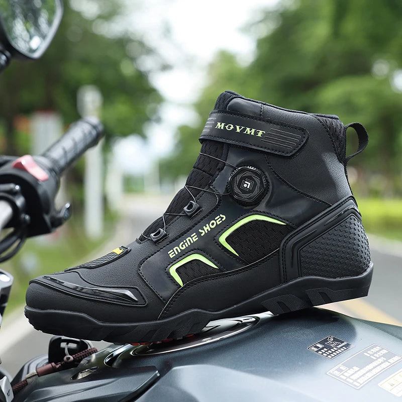 New Motorcycle Boots Men Leather Motos Breathable Anti Slip Wear-resistant Riders Boots Motorbike Racing Ankle Length Shoes